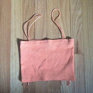 Orange spaghetti strap cropped tank